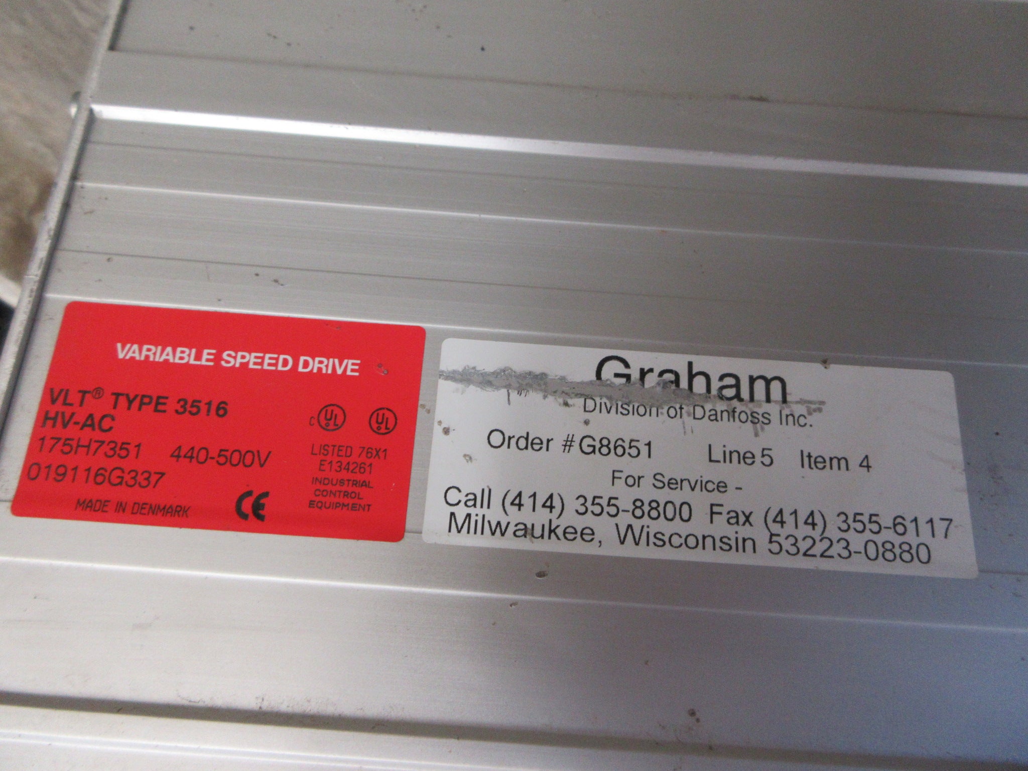 Graham VLT 3516 AC Drive 175H7351 15HP 3Ph Used