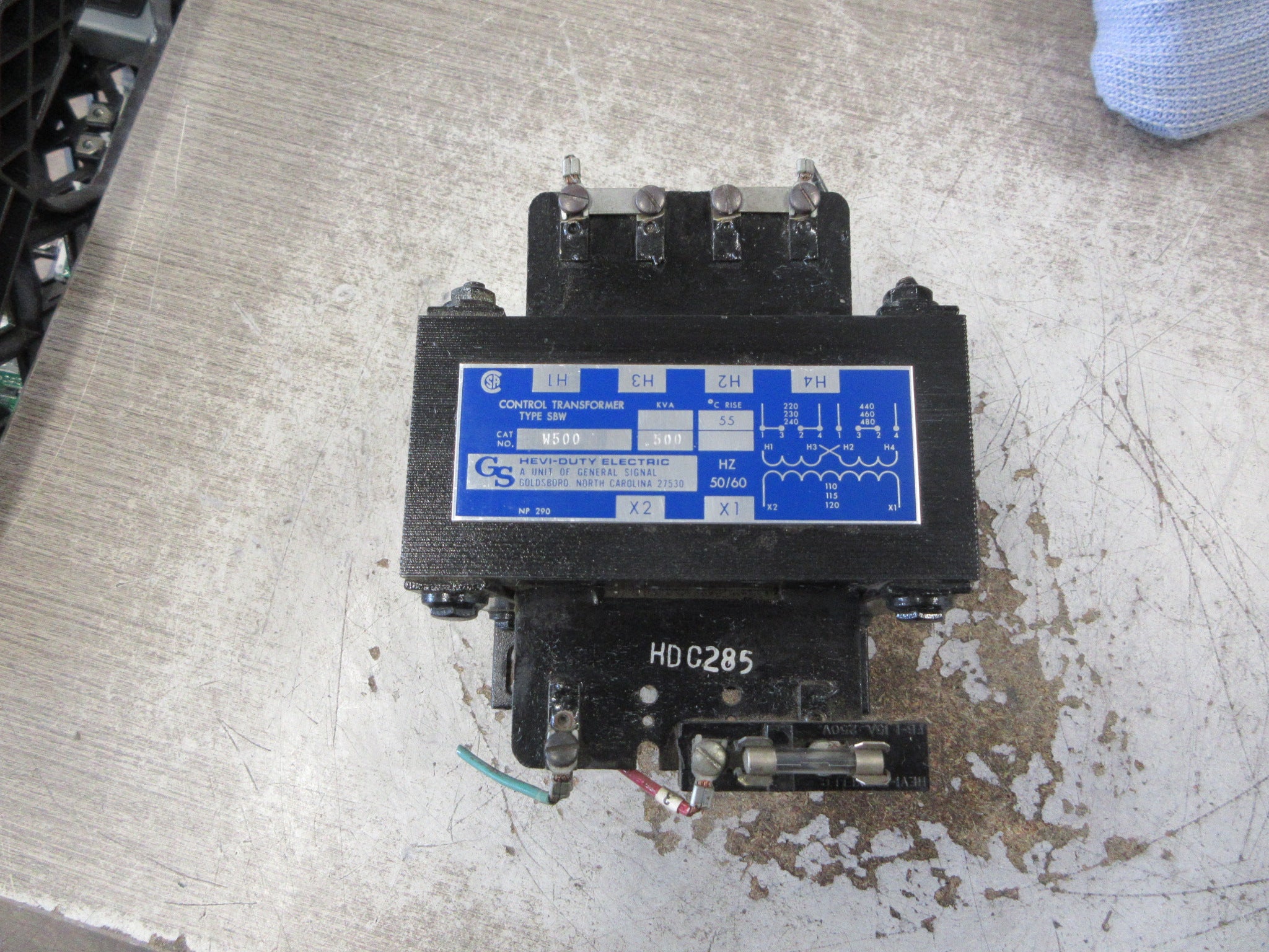 Hevi-Duty Type SBW Control Transformer W500 0.500KVA Pri: 240/480V Used
