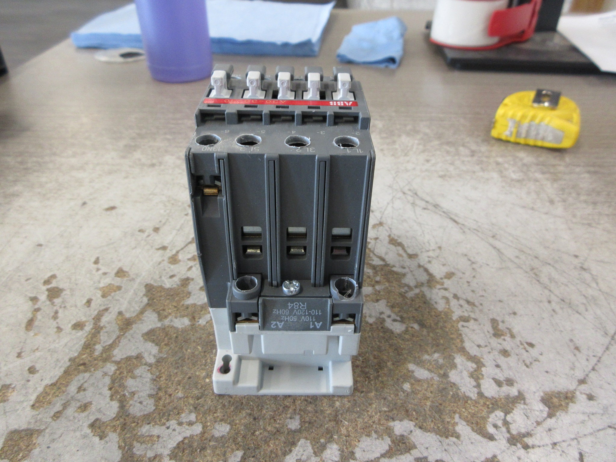 ABB Contactor A30-30-10 110-120V Coil 50A 600V *Chipped Terminal Coil* Used
