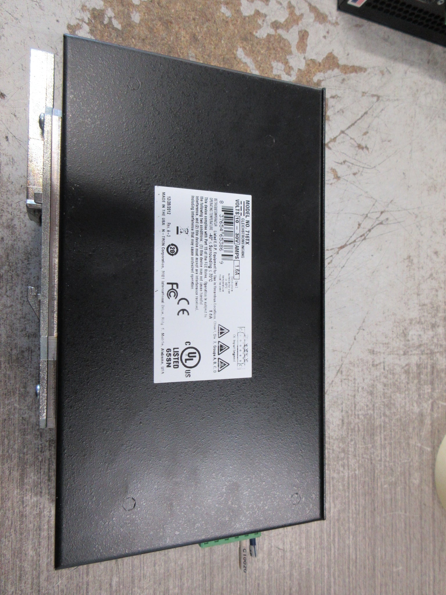 N-Tron Managed Ethernet Switch 716TX 16-Port 10/100 10-30VDC 1.6A Used