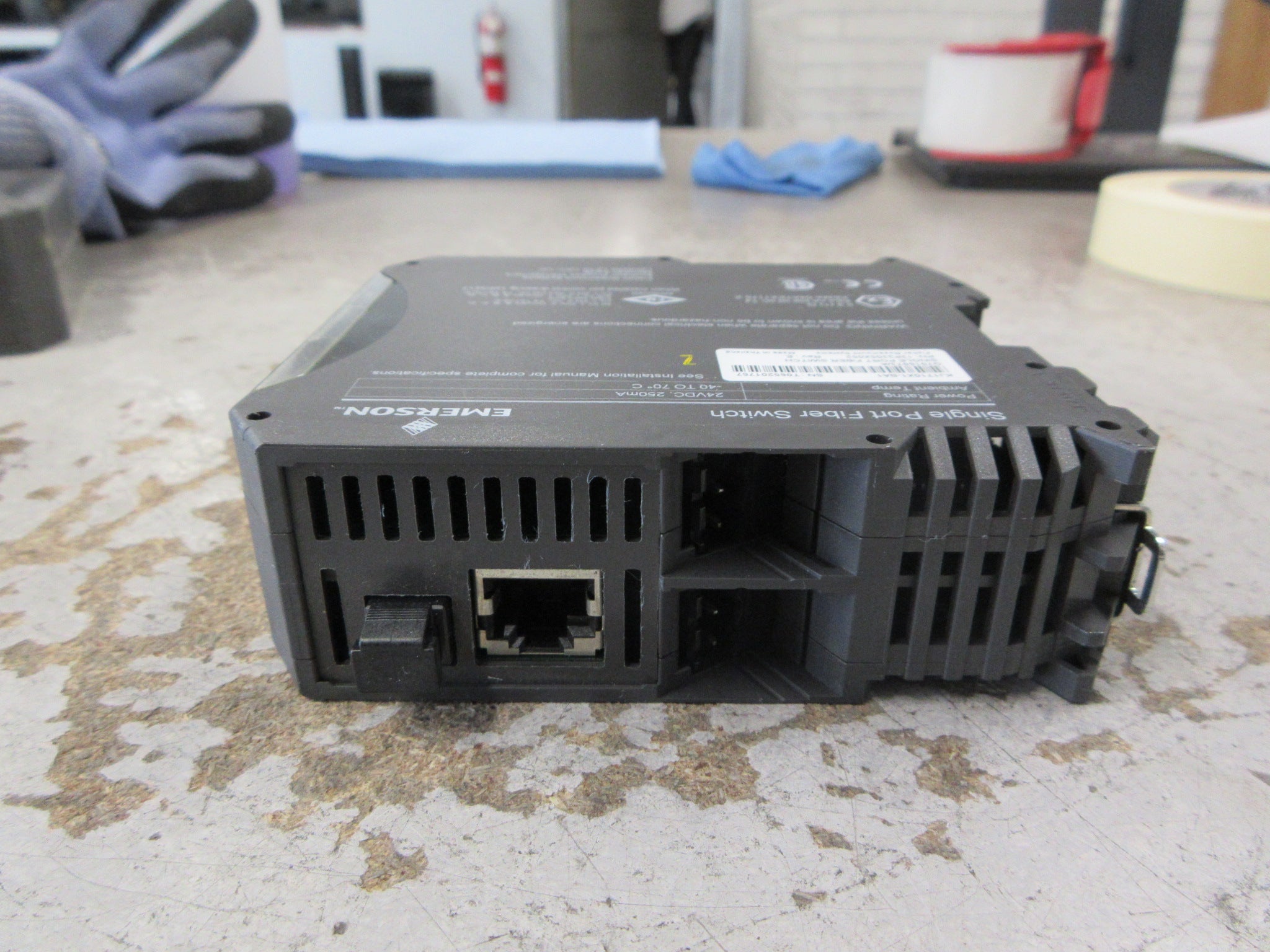 Emerson KJ1710X1-BA1 Single Port Fiber Switch 12P3305X052 Rev. E Used