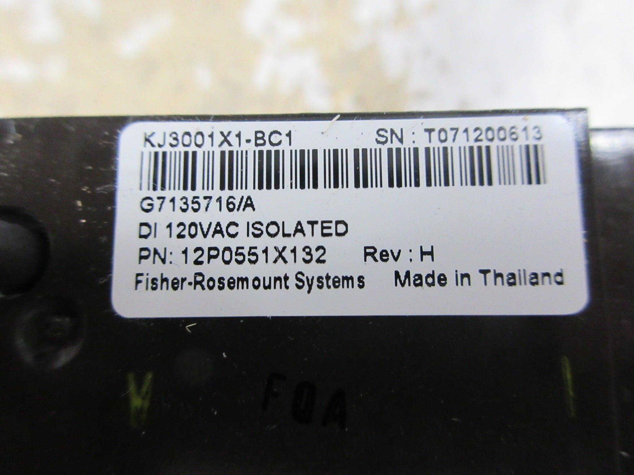 Emerson KJ3001X1-BC1 Isolated Digital Input Module 12P0551X132 Rev. H Used