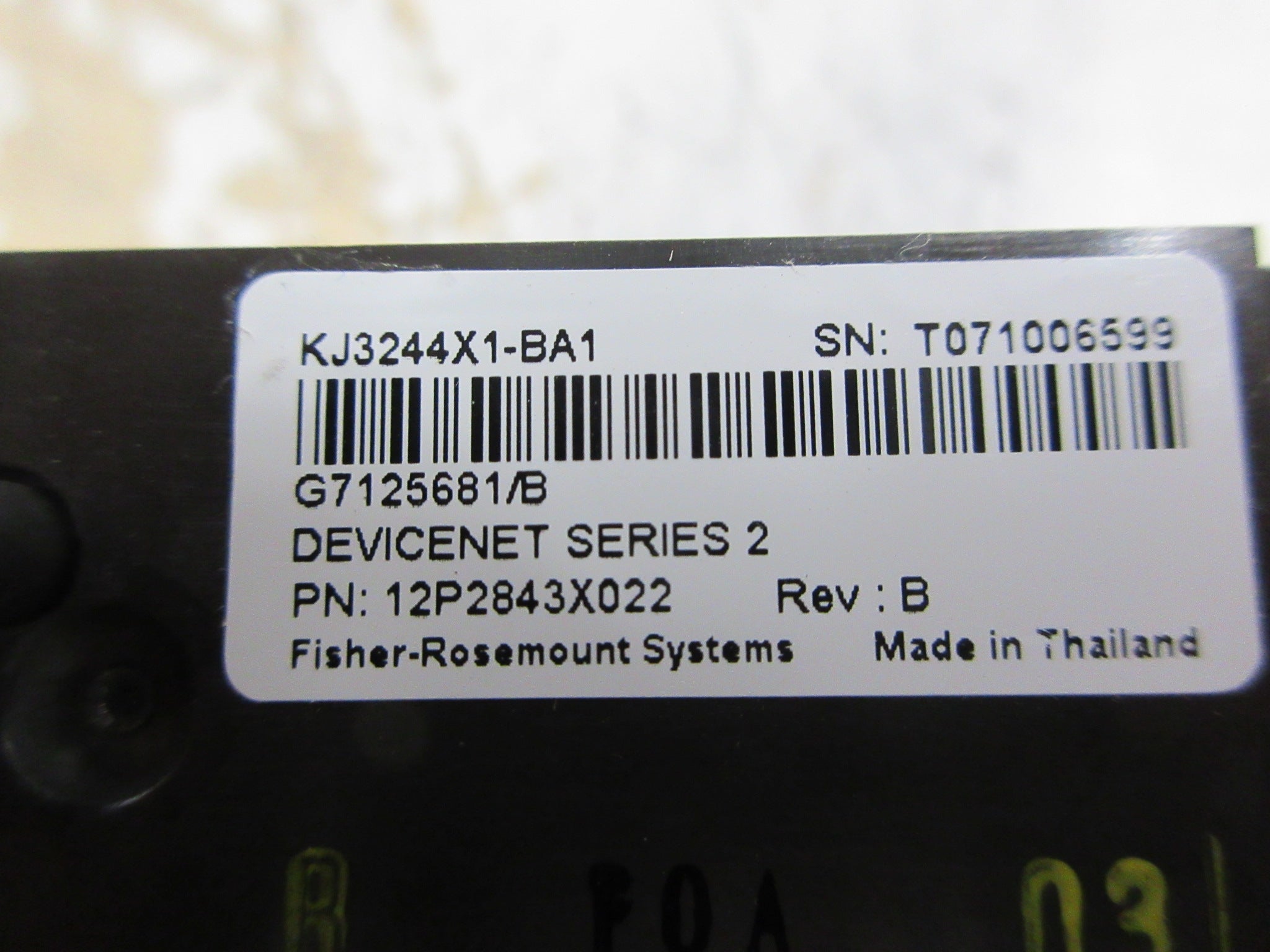 Emerson KJ3244X1-BA1 DevicNet Module 12P2843X022 Ser. 2 Rev. B Used