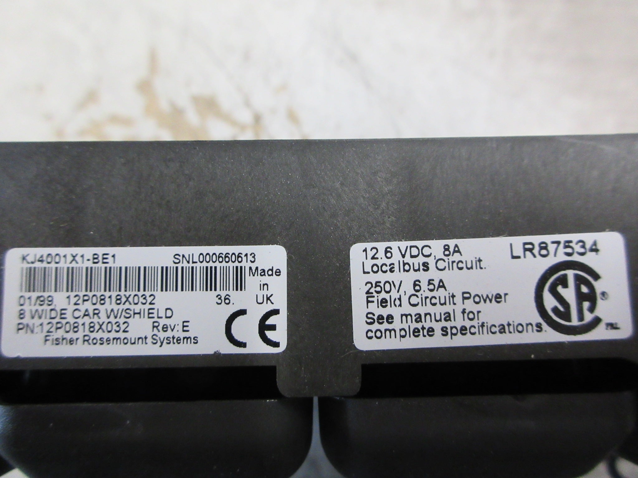 Fisher Rosemount KJ4001X1-BE1 8-Wide Carrier 12P0818X032 Rev. E Used