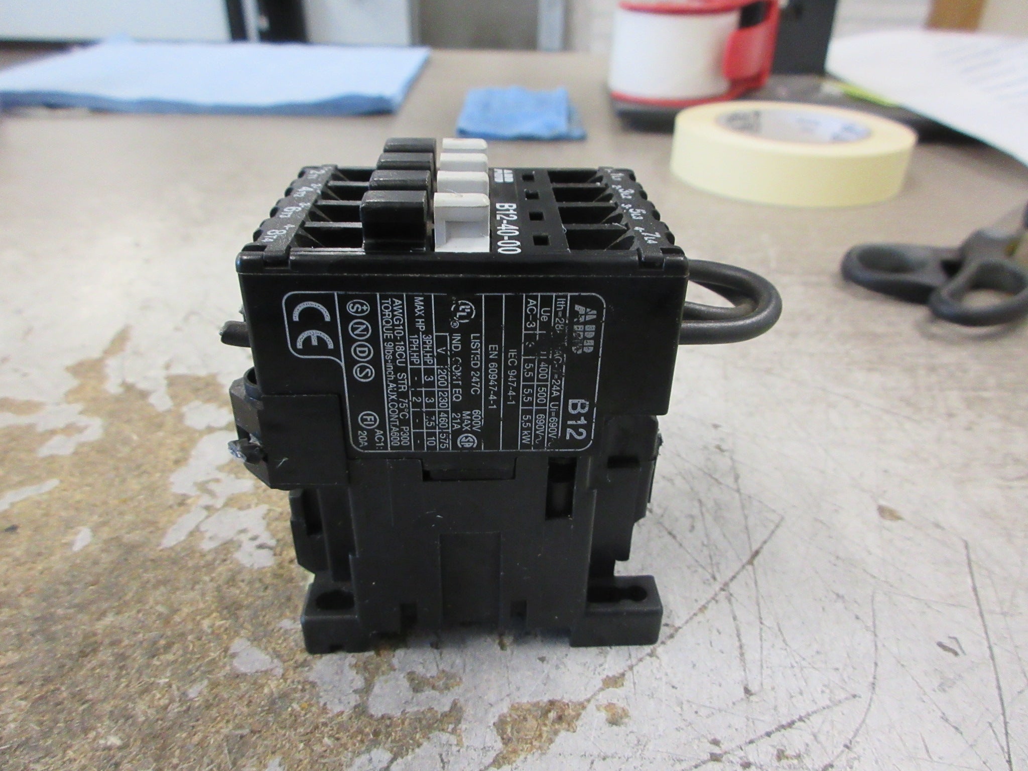 ABB Contactor B12-40-00 120V Coil 21A 600V Used