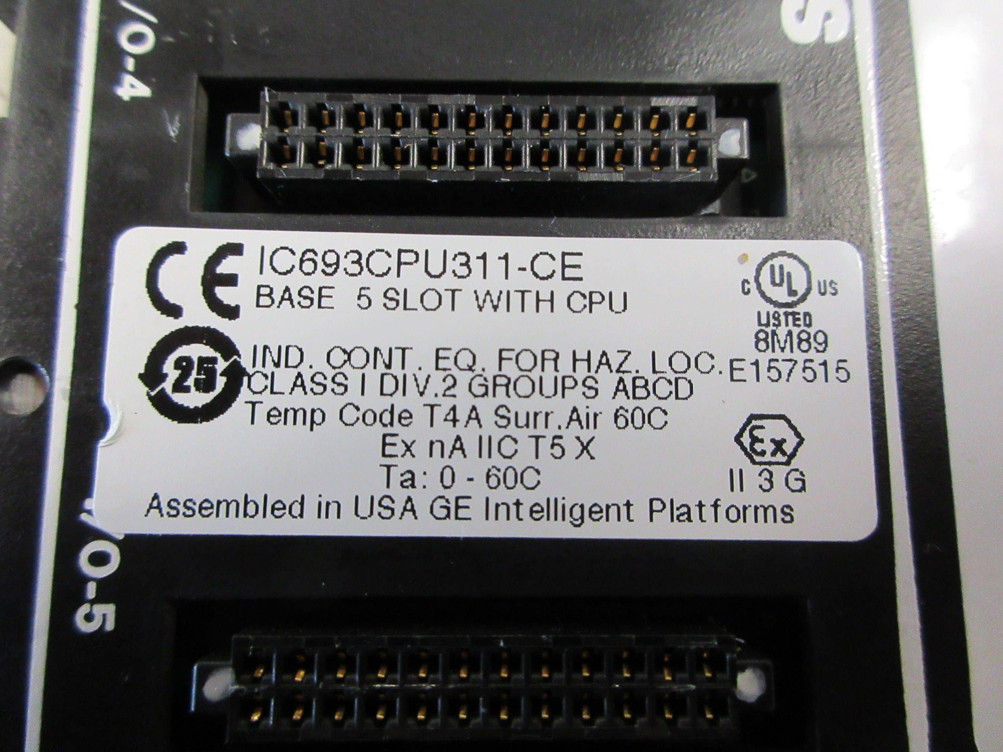 GE Fanuc Base IC693CPU311-CE 5-Slot W/CPU Used