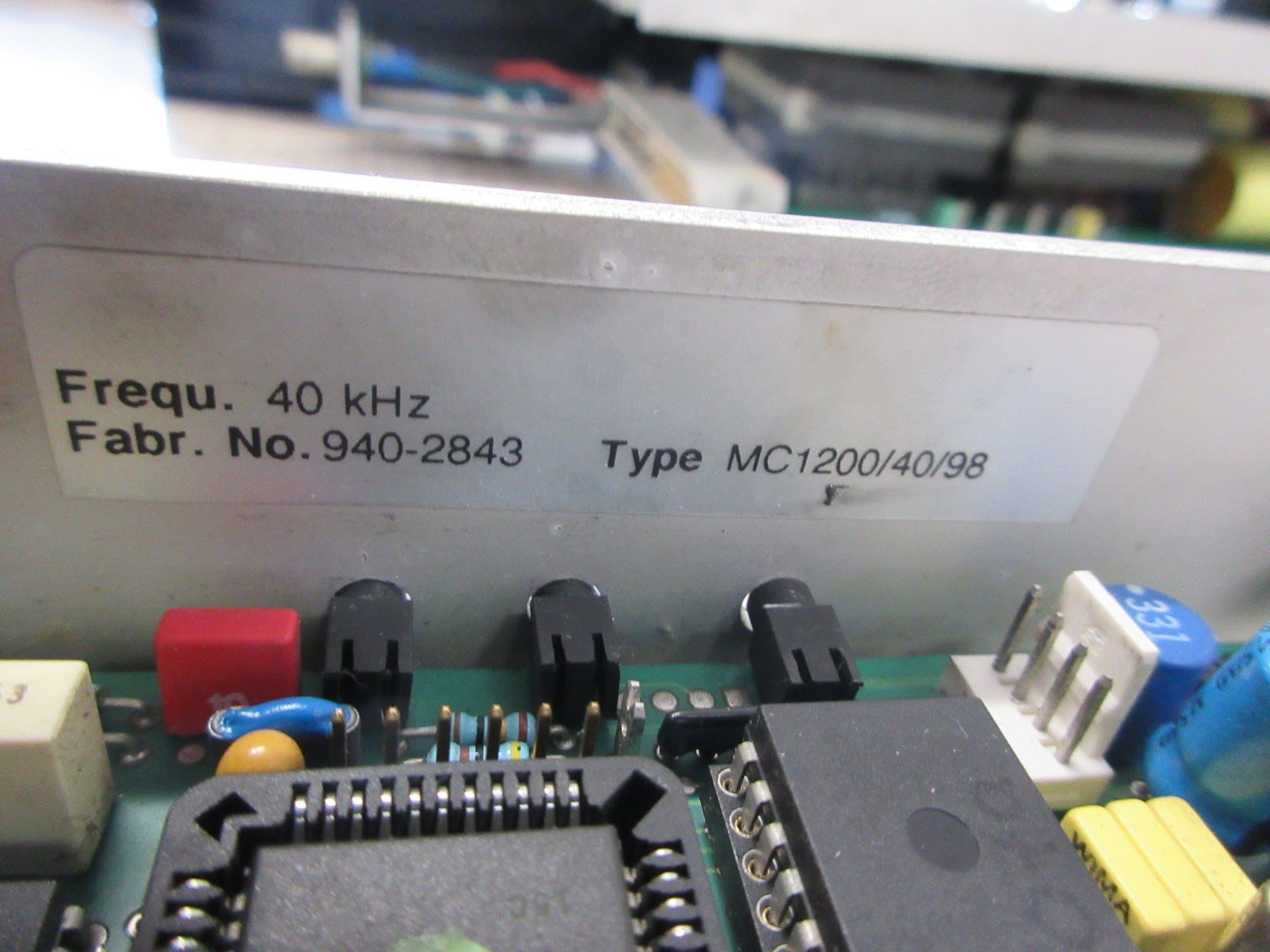 Elma Ultrasonic HF Ultrasonic Generator Module MC1200/40/98 40KHz Used