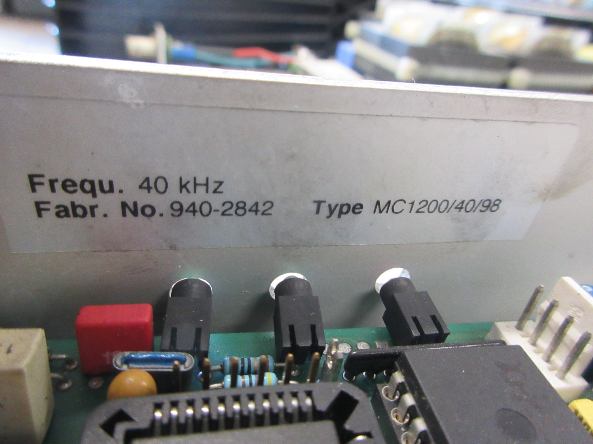 Elma Ultrasonic HF Ultrasonic Generator Module MC1200/40/98 40KHz Used