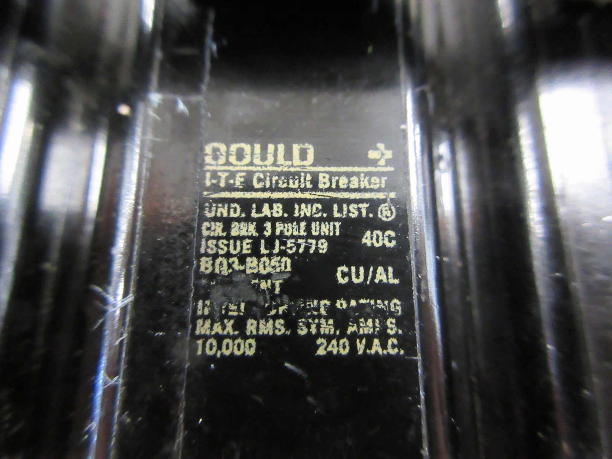 Gould ITE Bolt-On Circuit Breaker BQ3-B050 50A 240V 3P Used