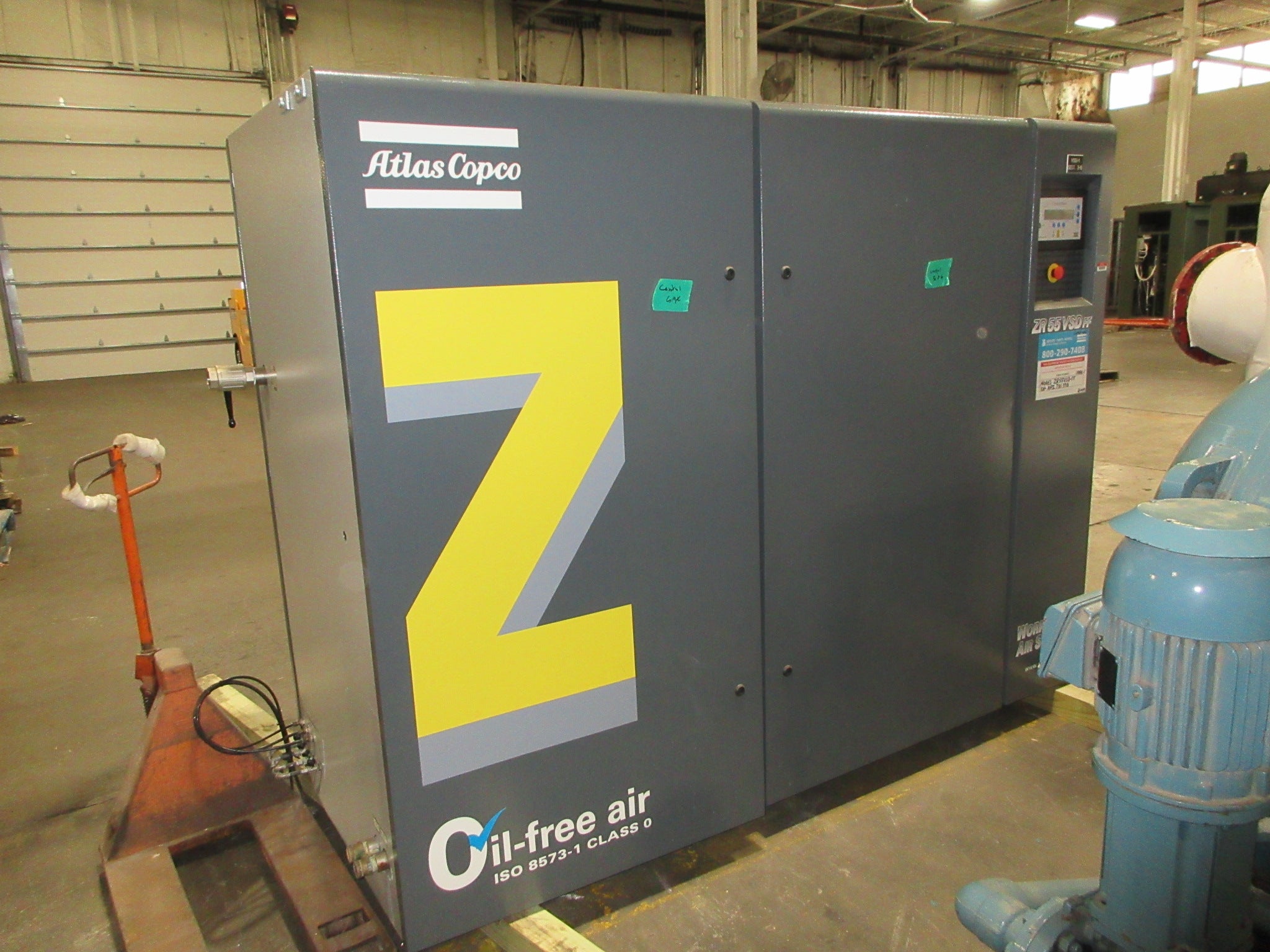 Atlas Copco Rotary Screw Compressor ZR55VSDFF 75HP 121 PSI 295.4 CFM Used