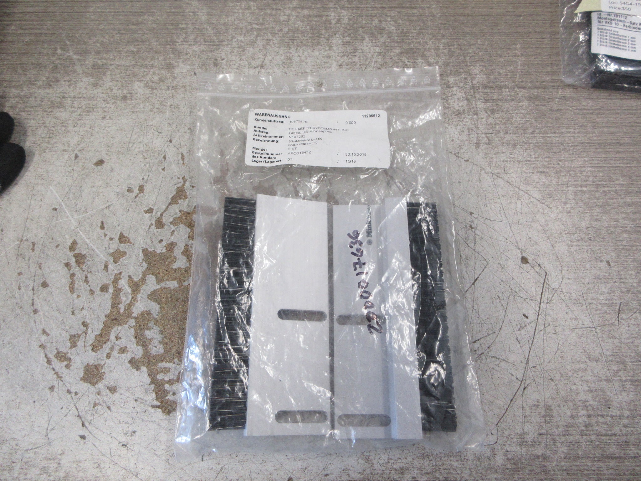 Schaefer Systems Brush Strip N107292 *Lot of 2* New Surplus