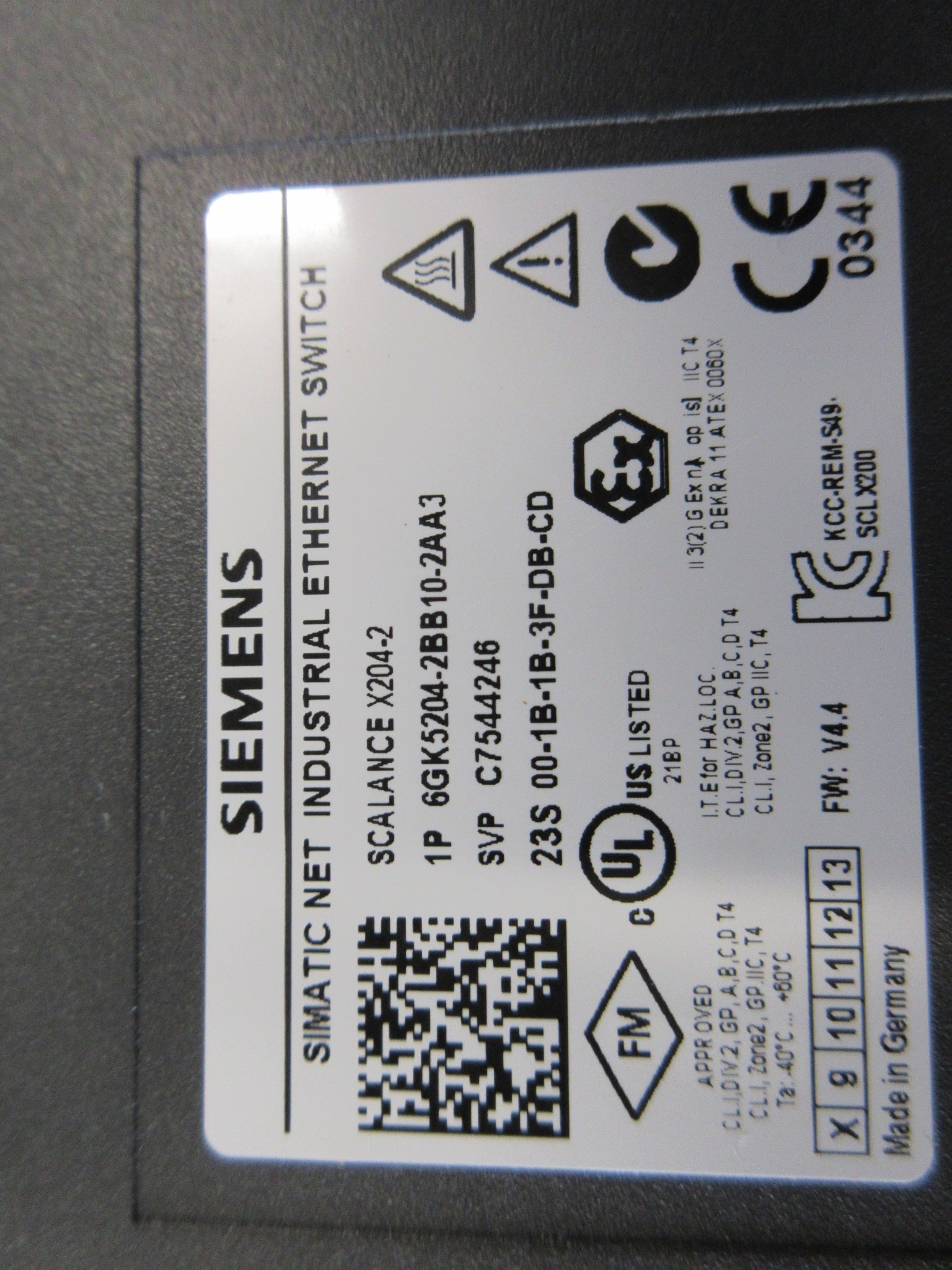Siemens Scalance X204-2 Simaitc Net Industrial Ethernet Switch Used