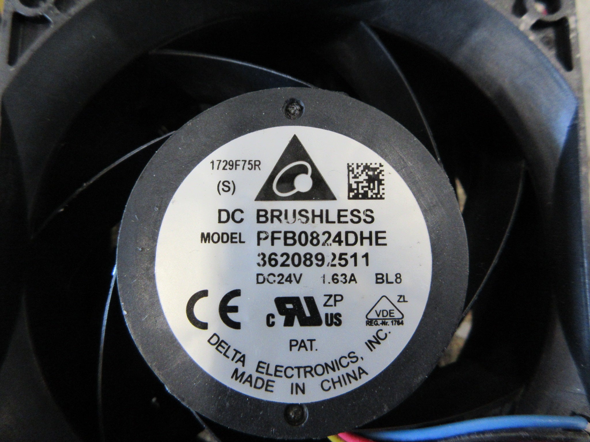 Delta Axial Fan PFB0824DHE 24VDC 1.63A W/Grille *Lot of 4* Used
