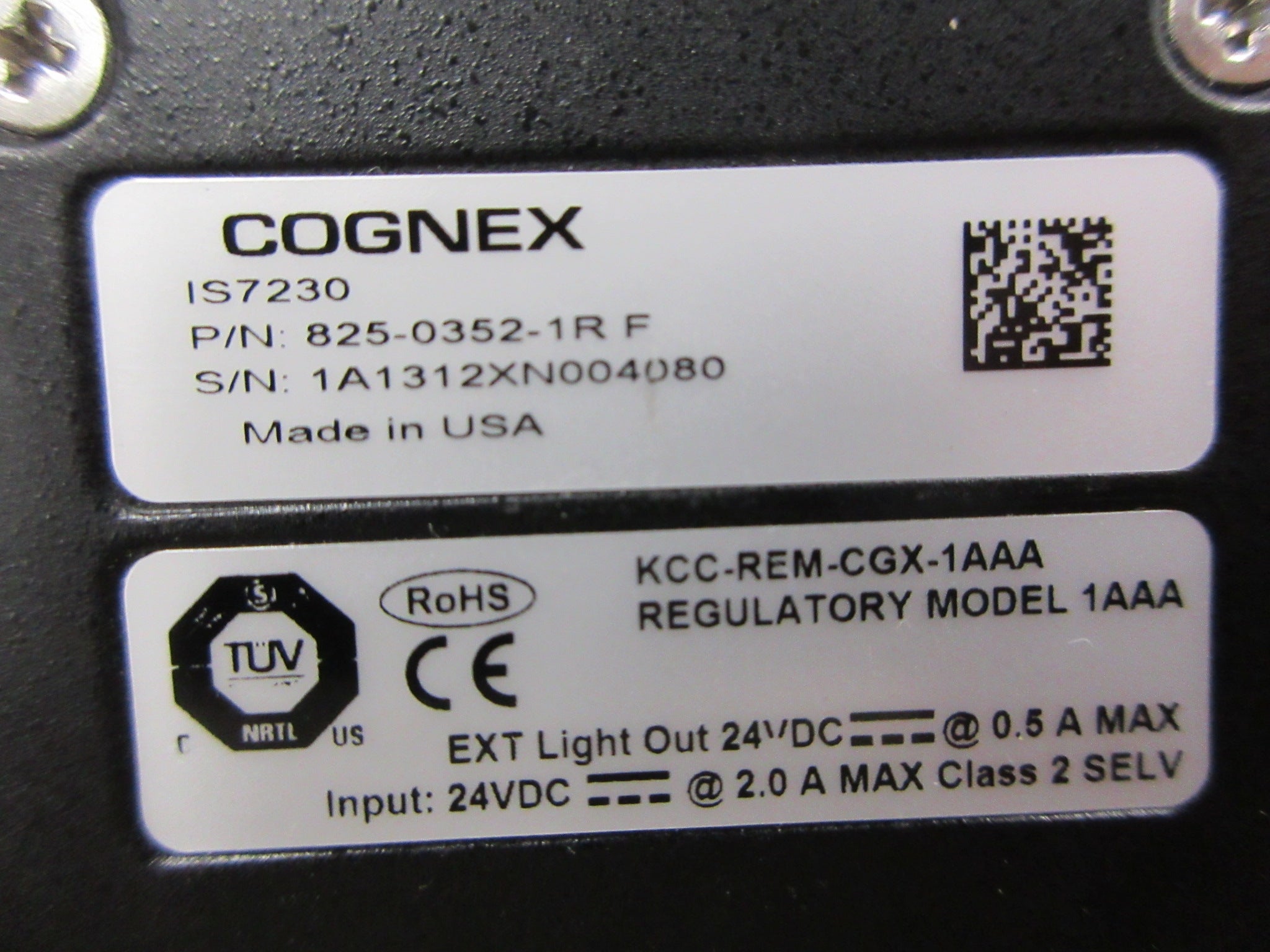 Cognex In-Sight 7000 IS7230 Vision System 825-0352-1RF 24VDC Used