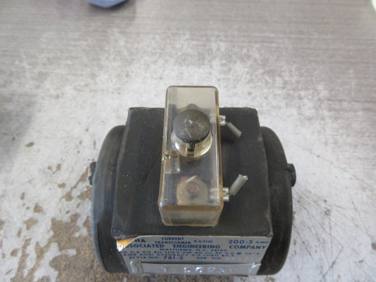 Associated Engineering Type HA Current Transformer 781-2 Ratio 200:5A 600V Used