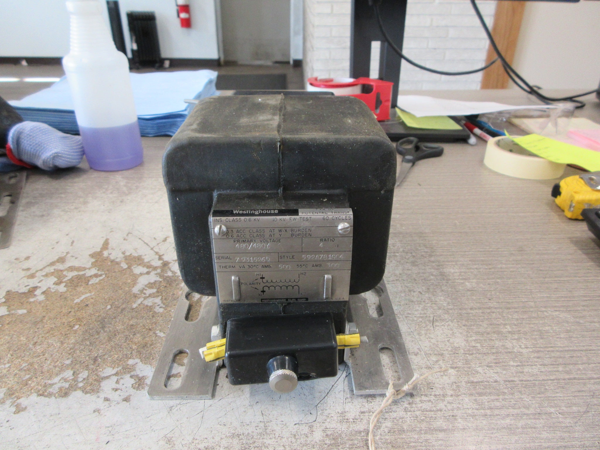Westinghouse PXA-10 Potential Transformer 592A781G04 Pri: 480Y/480V Used