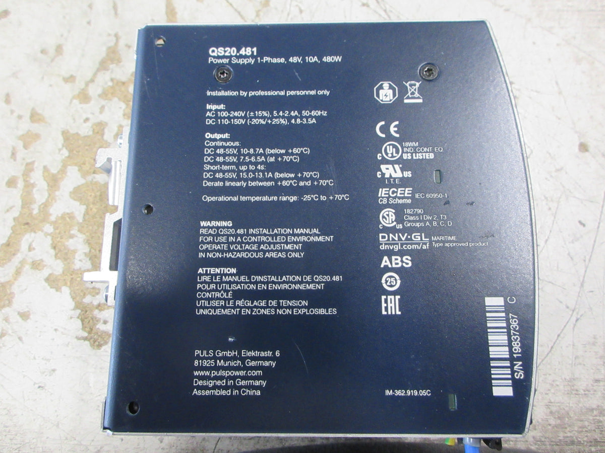 Puls Dimension Power Supply QS20.481 480W Used