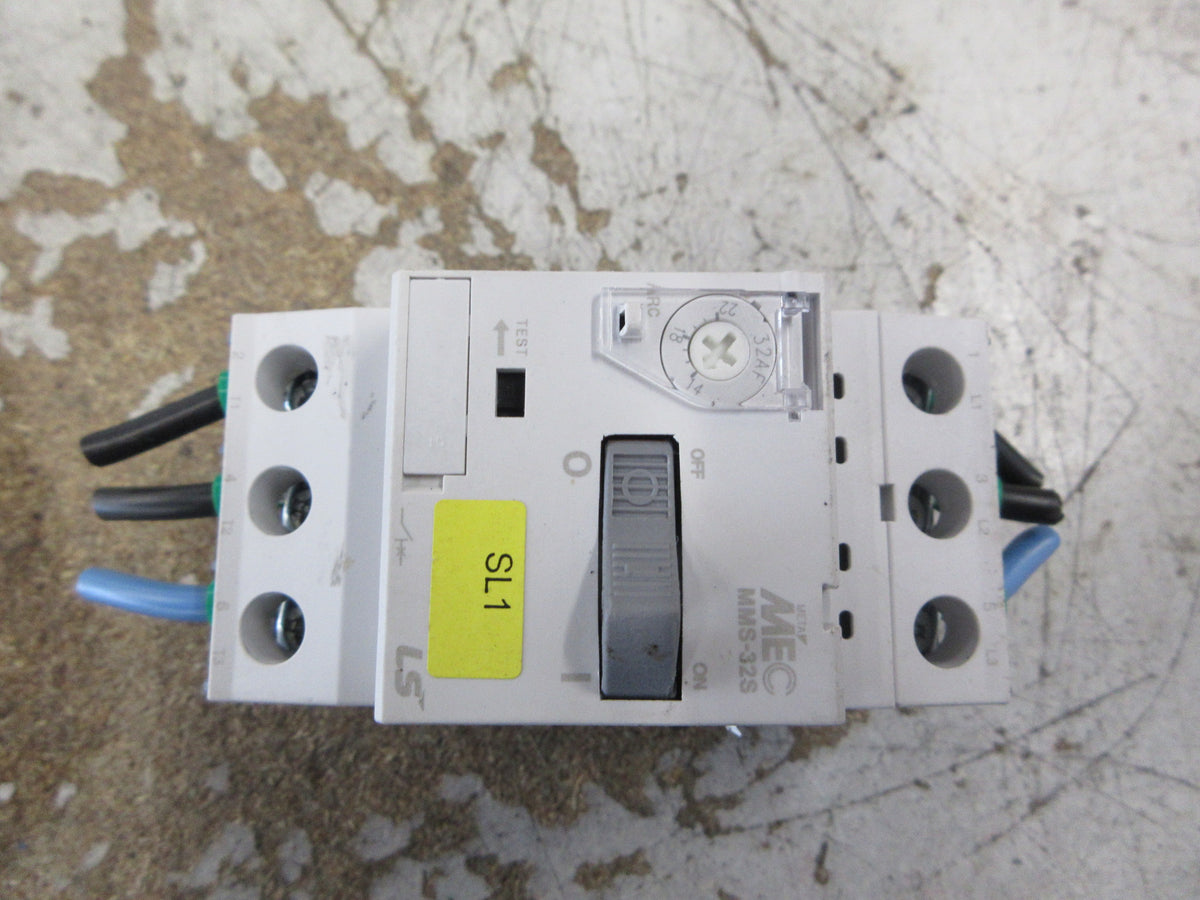 LS Meta MEC Manual Starter MMS-32S Trip: 14-22A *Broken DIN-Rail Mount* Used
