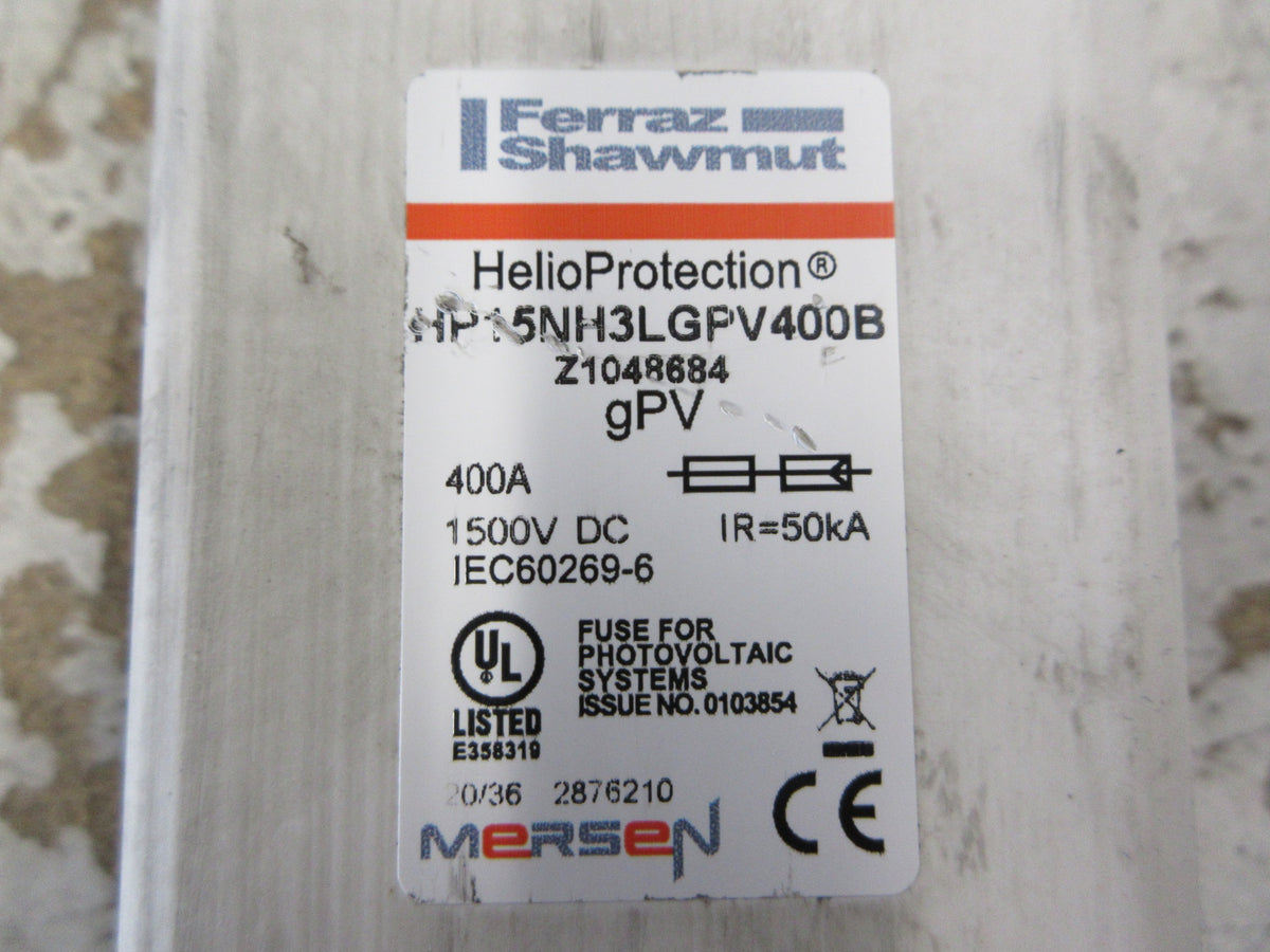 Mersen Ferraz Shawmut HelioProtection Fuse HP15NH3LGPV400B 400A 1500VDC Used