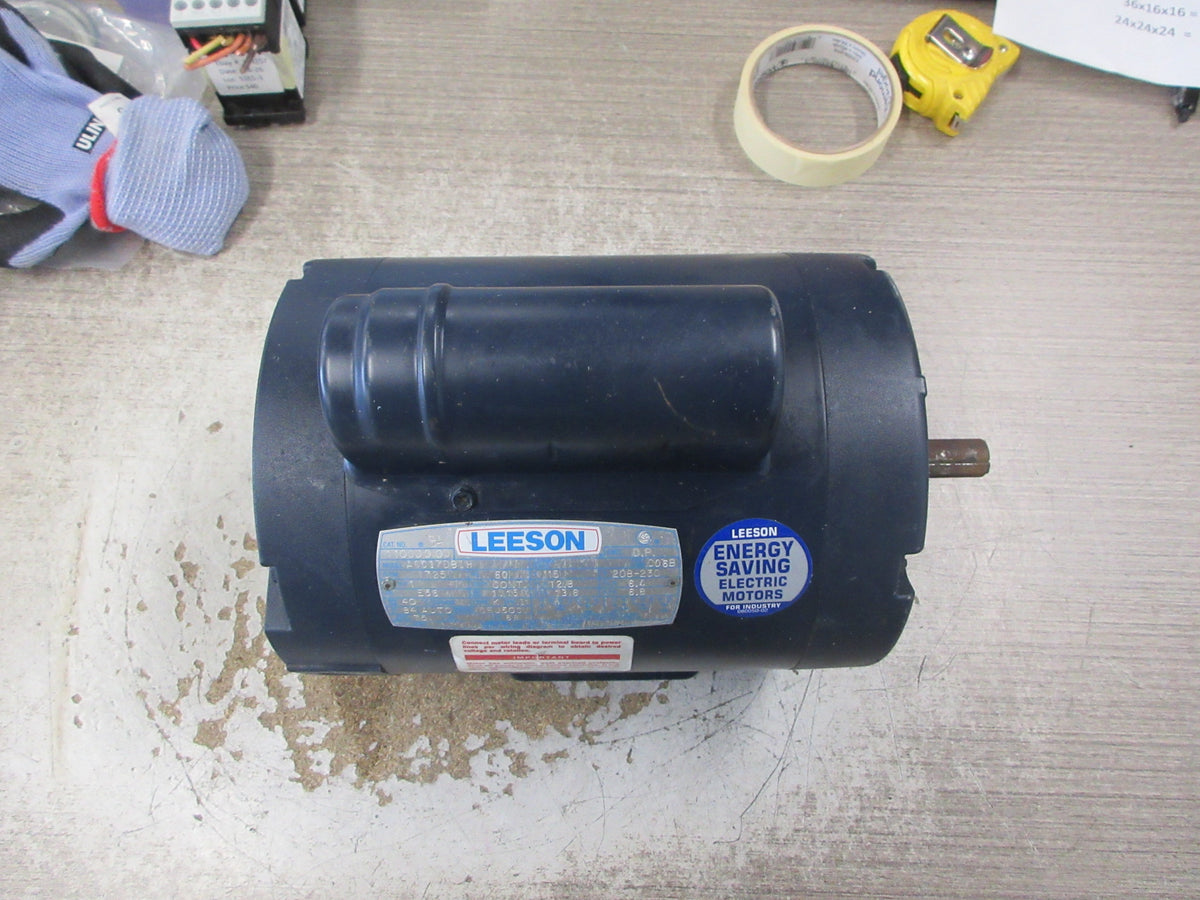 Leeson Motor A6C17DB1H 1HP 115V 1725 RPM FR: E56 ENCL: D.P Used