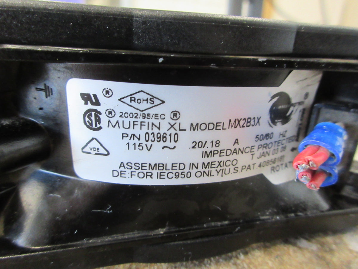 Comair Rotron  Muffin XL Fan 039610 Model MX2B3X 115V 0.20/0.18A 50/60Hz Used