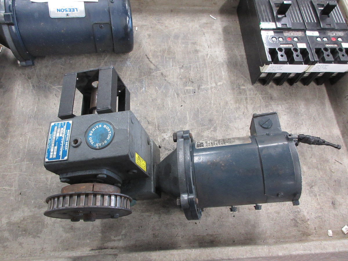 Boston Gear DC Gearmotor 63203 1/6HP Arm: 90V Arm: 1.7A 1725RPM Frame: 56C Used