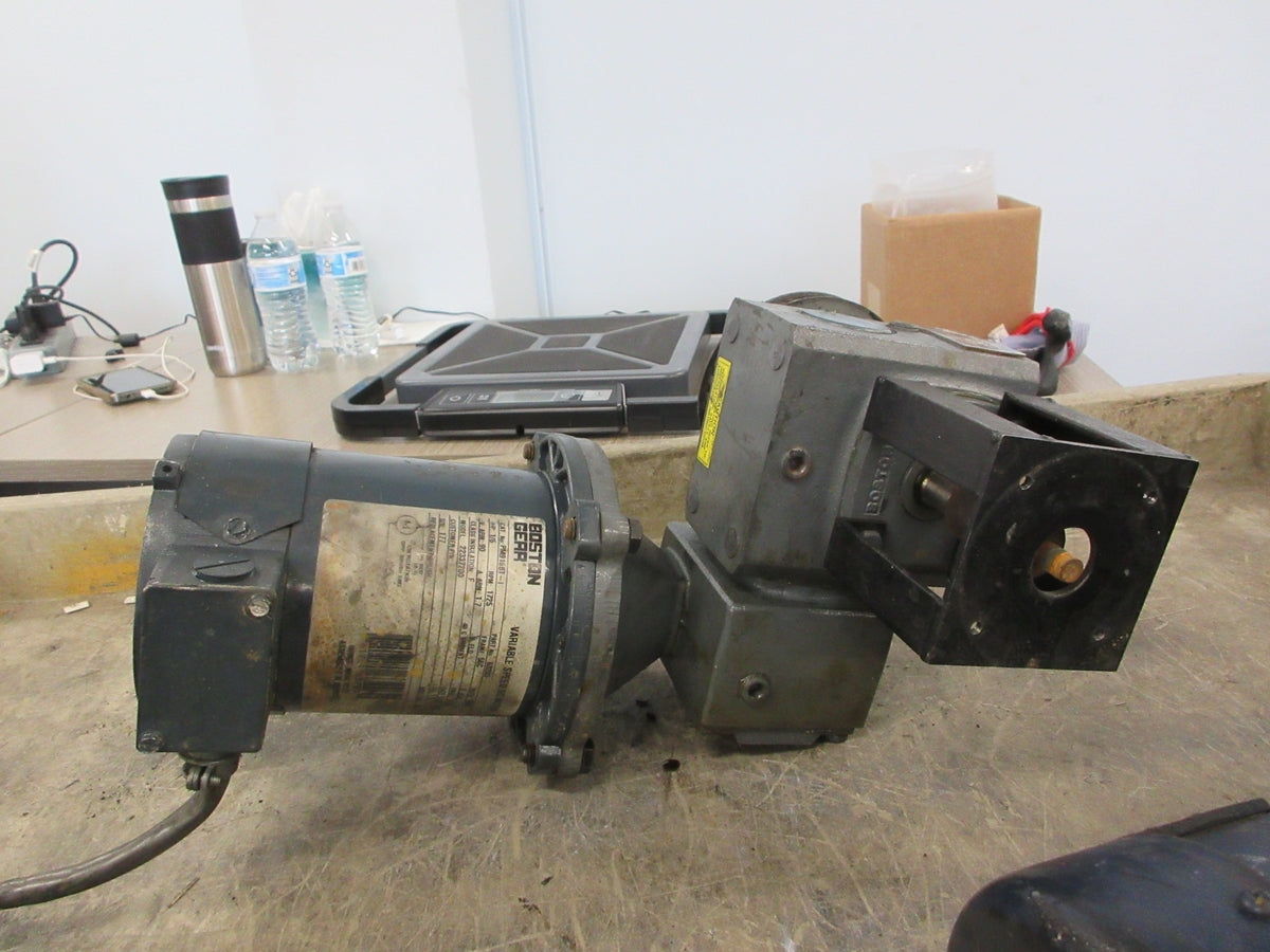 Boston Gear DC Gearmotor 63203 1/6HP Arm: 90V Arm: 1.7A 1725RPM Frame: 56C Used