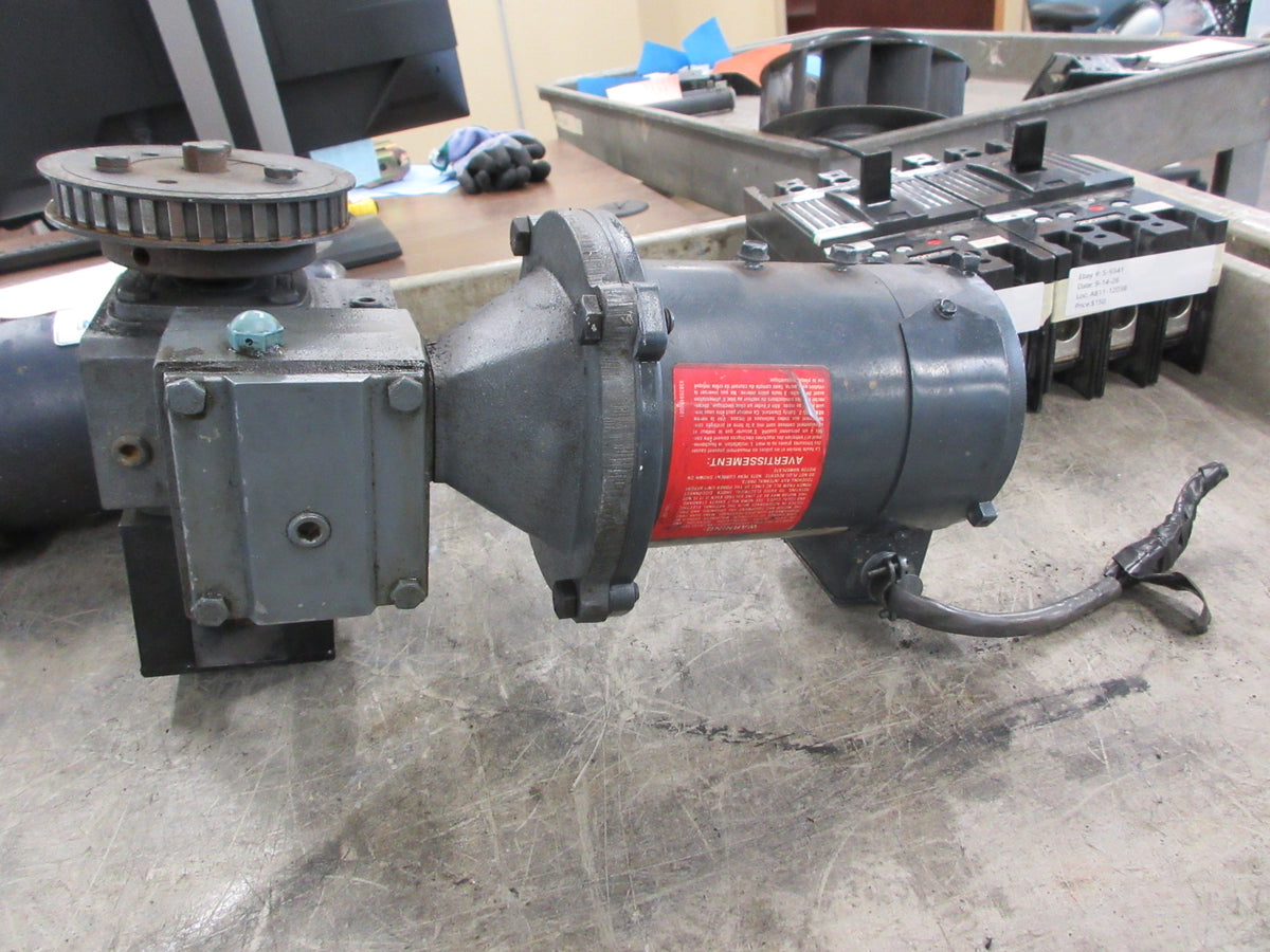 Boston Gear DC Gearmotor 63203 1/6HP Arm: 90V Arm: 1.7A 1725RPM Frame: 56C Used