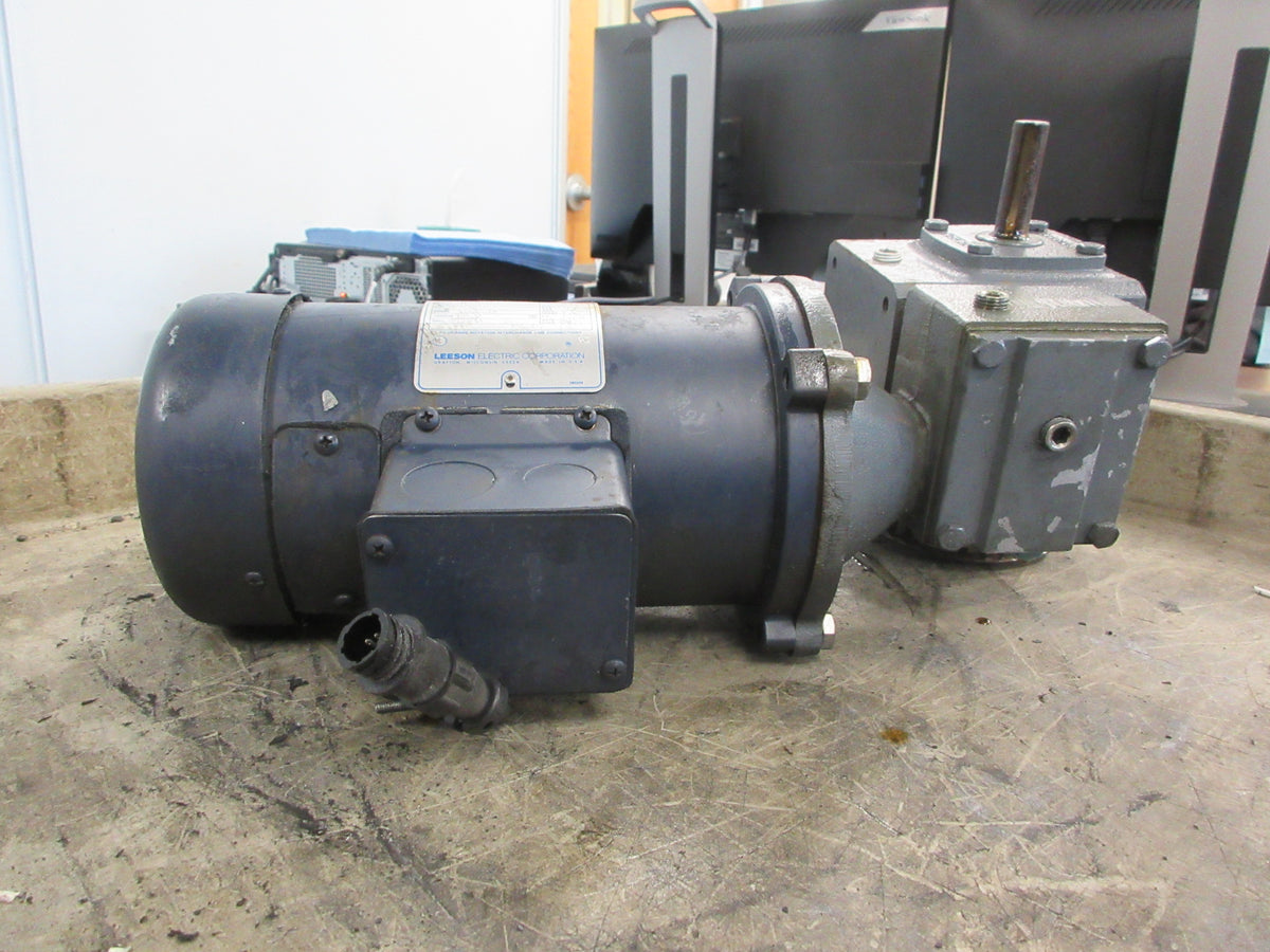 Leeson Gearmotor C42D17FK4A 1/3HP 90V 3.5A 1750RPM Frame: MSS56C ENCL: TEFC Used