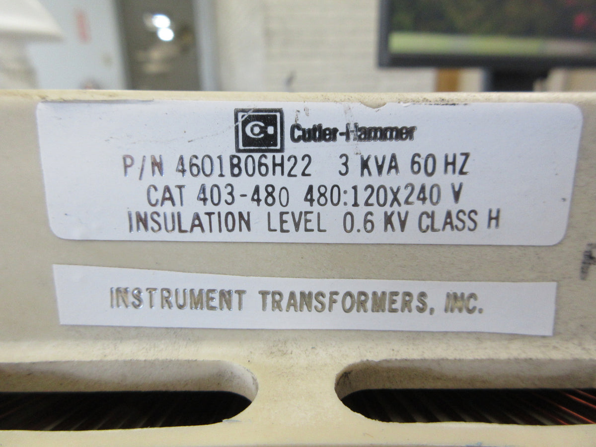 Cutler-Hammer Control Power Transformer 403-480 3KVA Pri: 480V Used