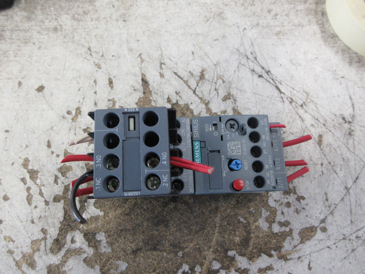Siemens Sirius Starter 3RT2016-1AP62/3RU2116-1CB0 240V Coil Trip: 1.8-2.5A Used