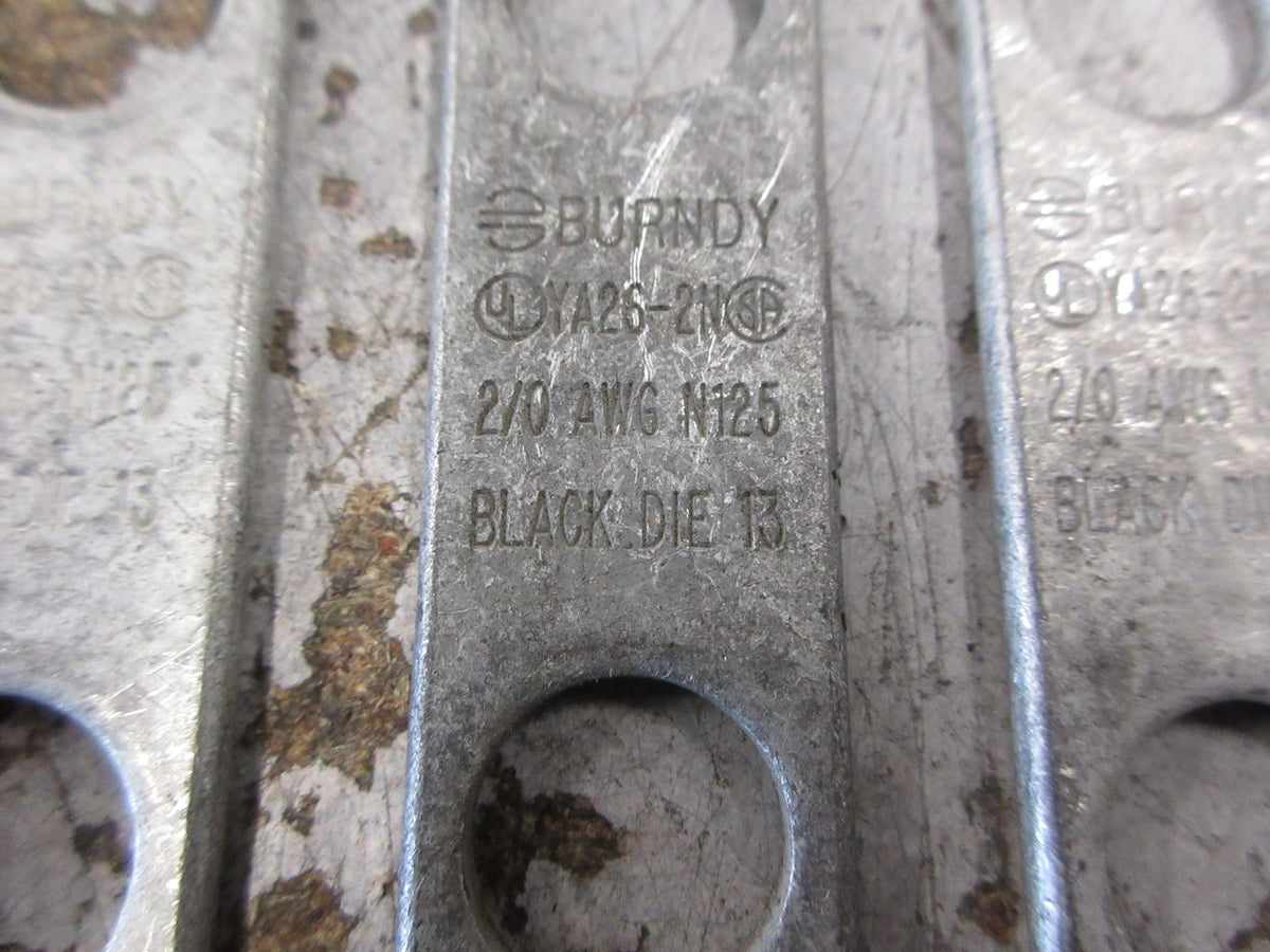 Burndy Crimp Lug YA26-2N 2/0 AWG 2-Hole *Lot of 3* *No Box* New Surplus