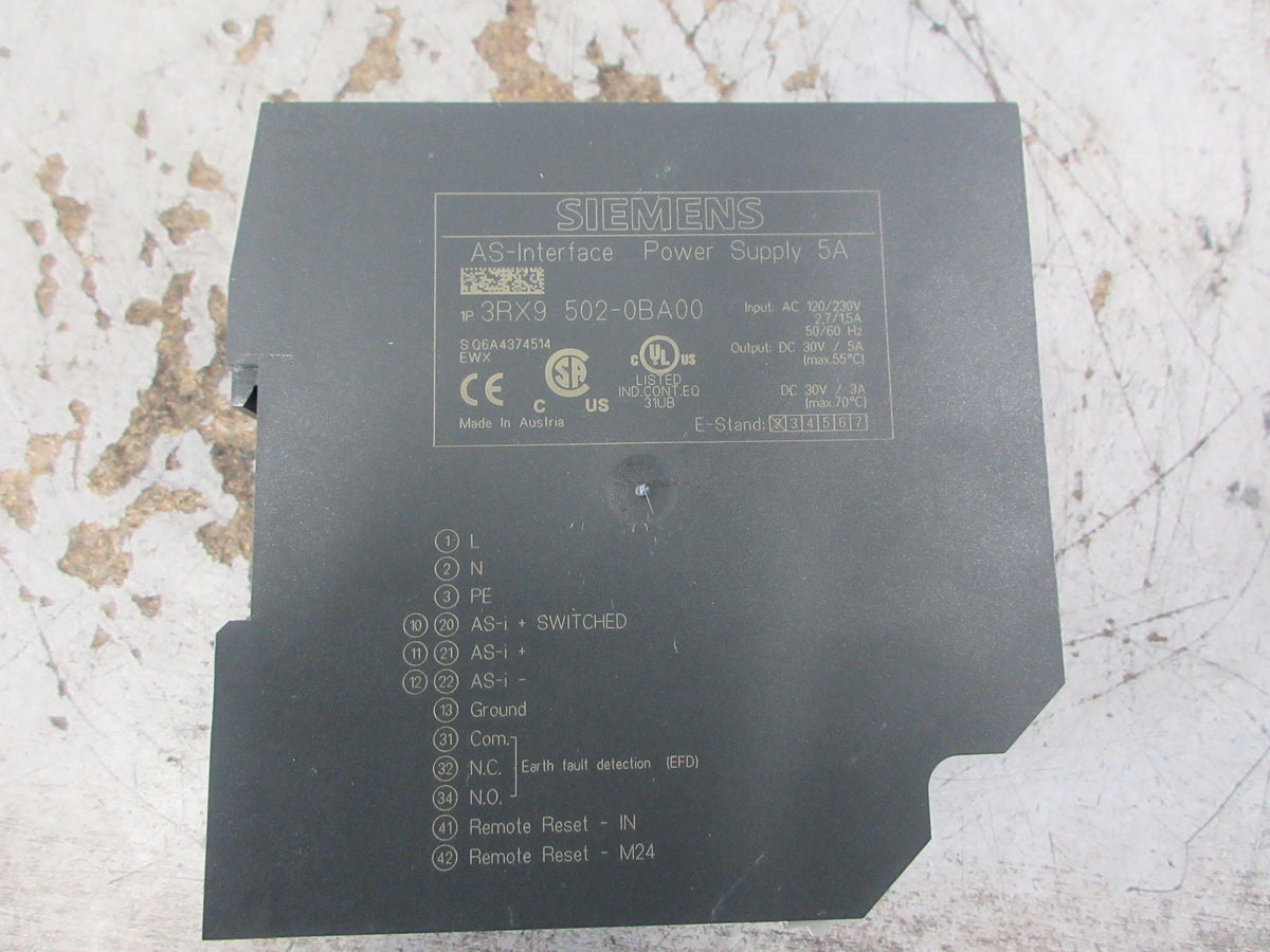 Siemens AS-Interface Power supply 3RX9 502-0BA00 Used