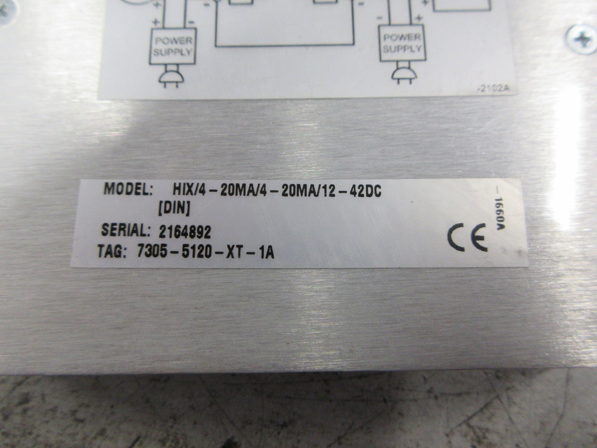 Moore Industries HIX HART Isolator HIX/4-20MA/4-20MA/12-42DC Used