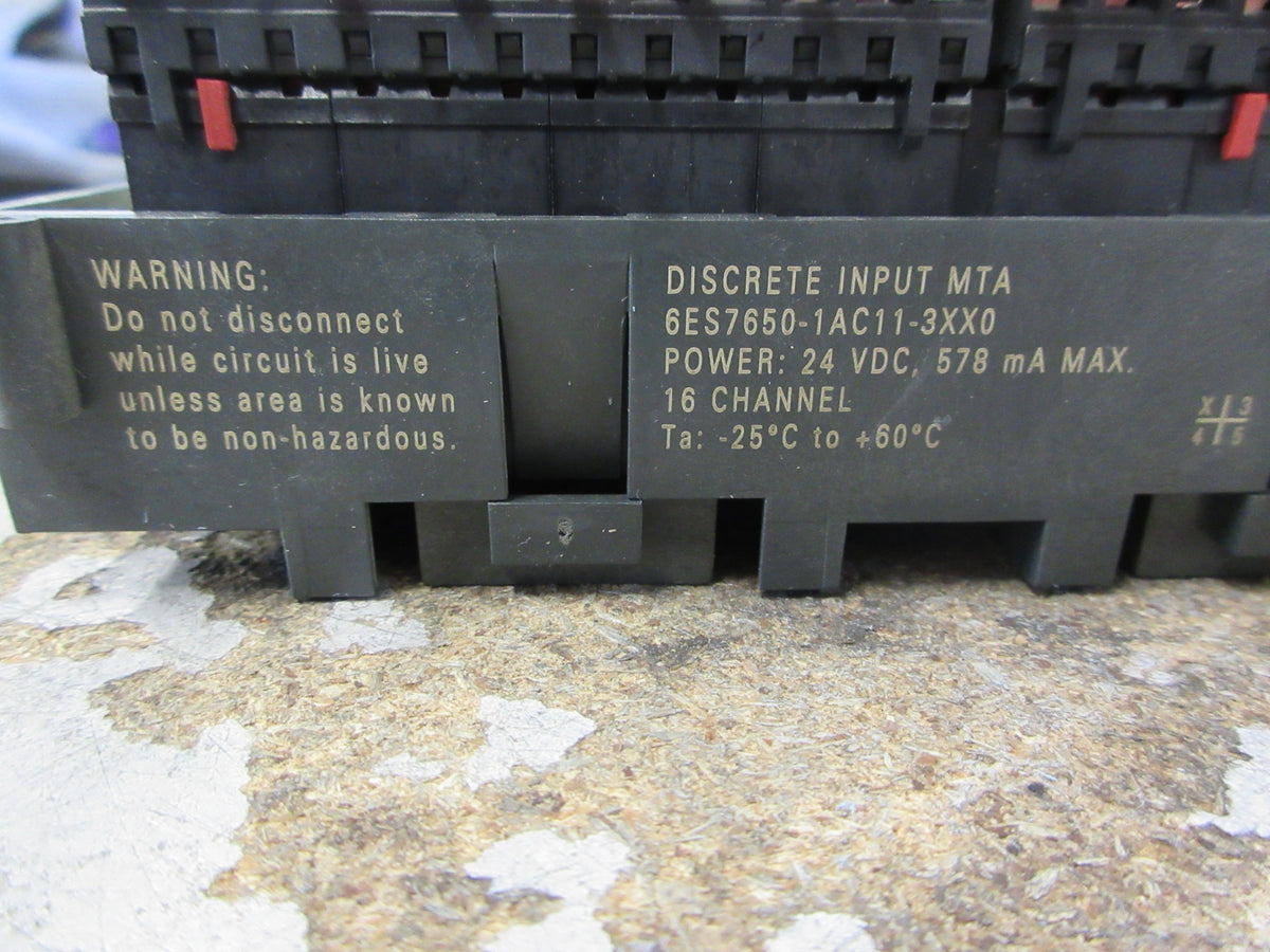 Siemens Discrete Input MTA 6ES7650-1AC11-3XX0 16-Ch Used