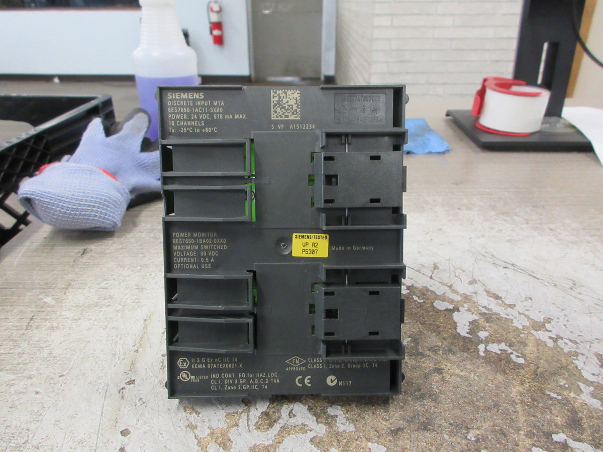 Siemens Discrete Input MTA 6ES7650-1AC11-3XX0 16-Ch Used