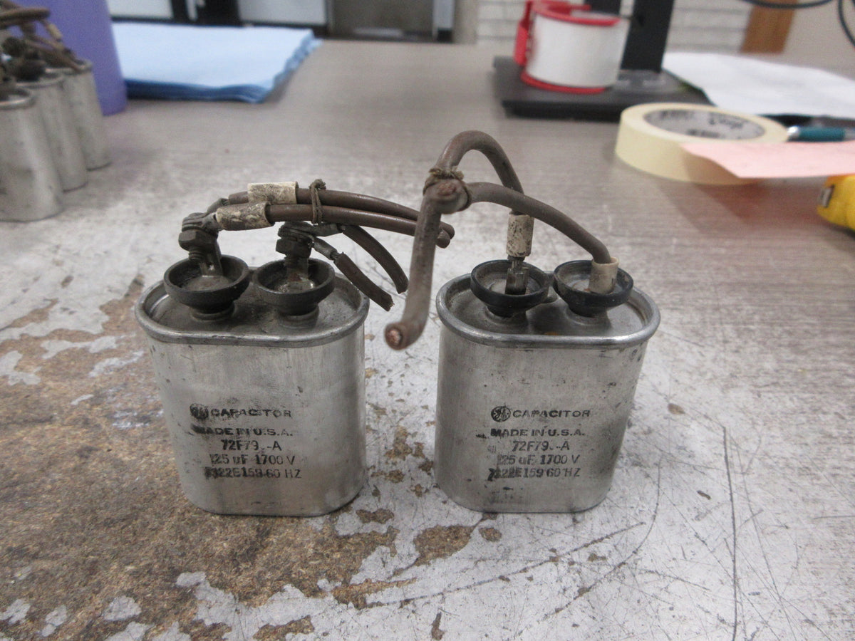 GE Capacitor 72F795-A 125uF 1700V 60Hz *Lot of 2* Used