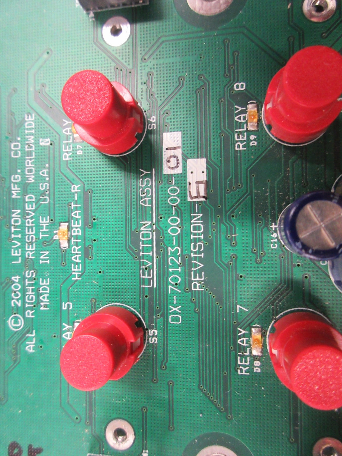 Leviton Z-Max Relay Bus Board OX-70123-00-00-01 Rev. 6 Used