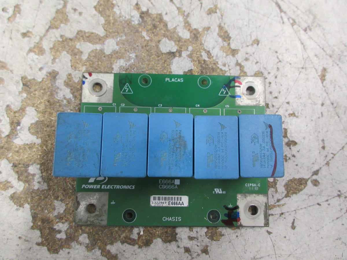 Power Electronics Inc. Capacitor Assembly Board E666AA Used