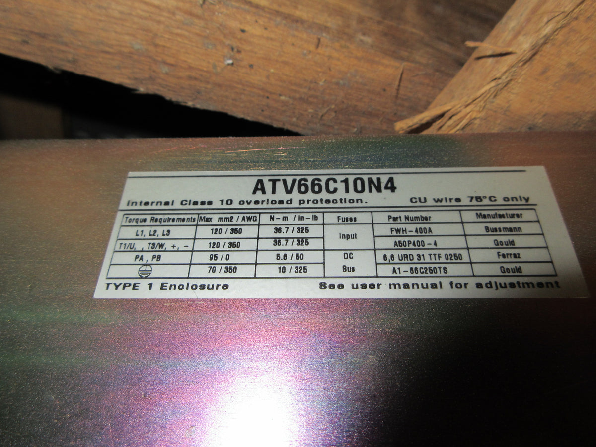 Square D Altivar 66 AC Drive ATV66C10N4 100HP 3Ph Input: 460V , 151A Used