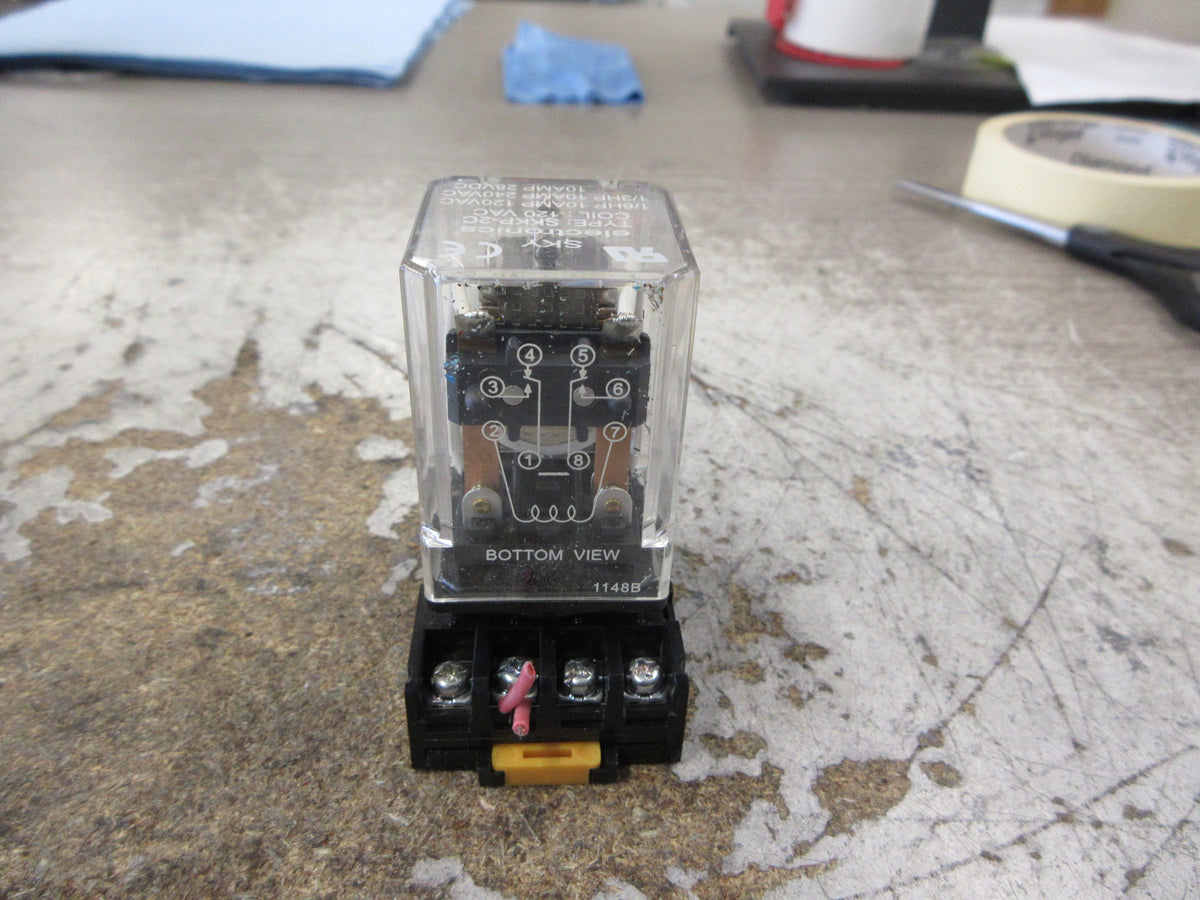 Sky Electronics Relay SKKP-2C 120V Coil w/ Base Used
