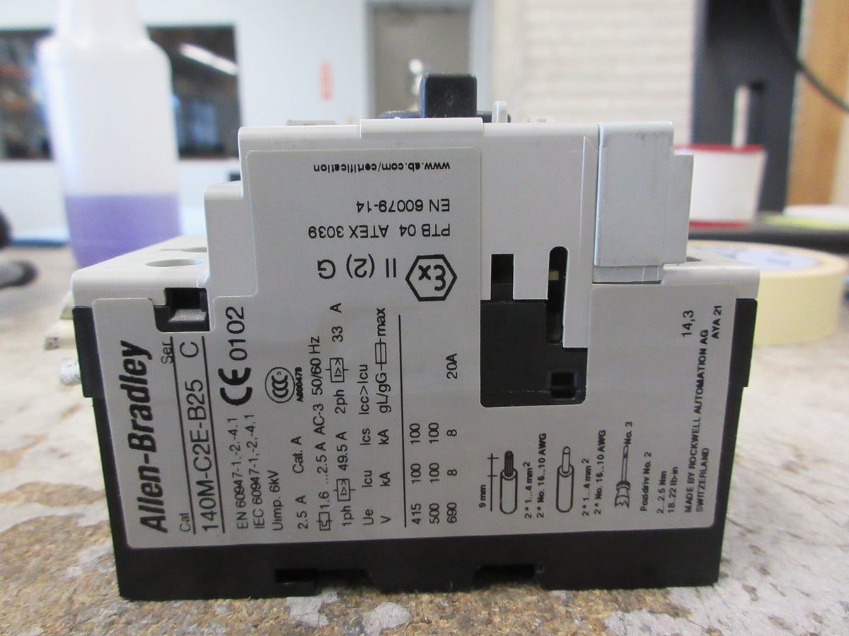 Allen-Bradley Manual Starter 140M-C2E-B25 Range:1.6-2.5A Used