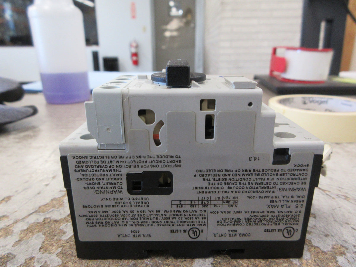 Allen-Bradley Manual Starter 140M-C2E-B25 Range:1.6-2.5A Used