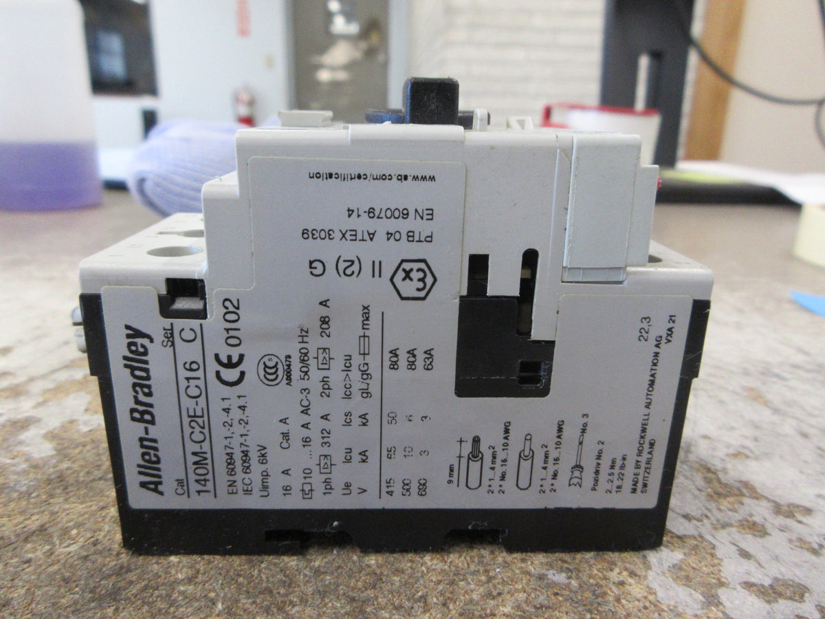 Allen-Bradley Motor Protector 140M-C2E-C16 Ser. C Trip: 10-16A Used