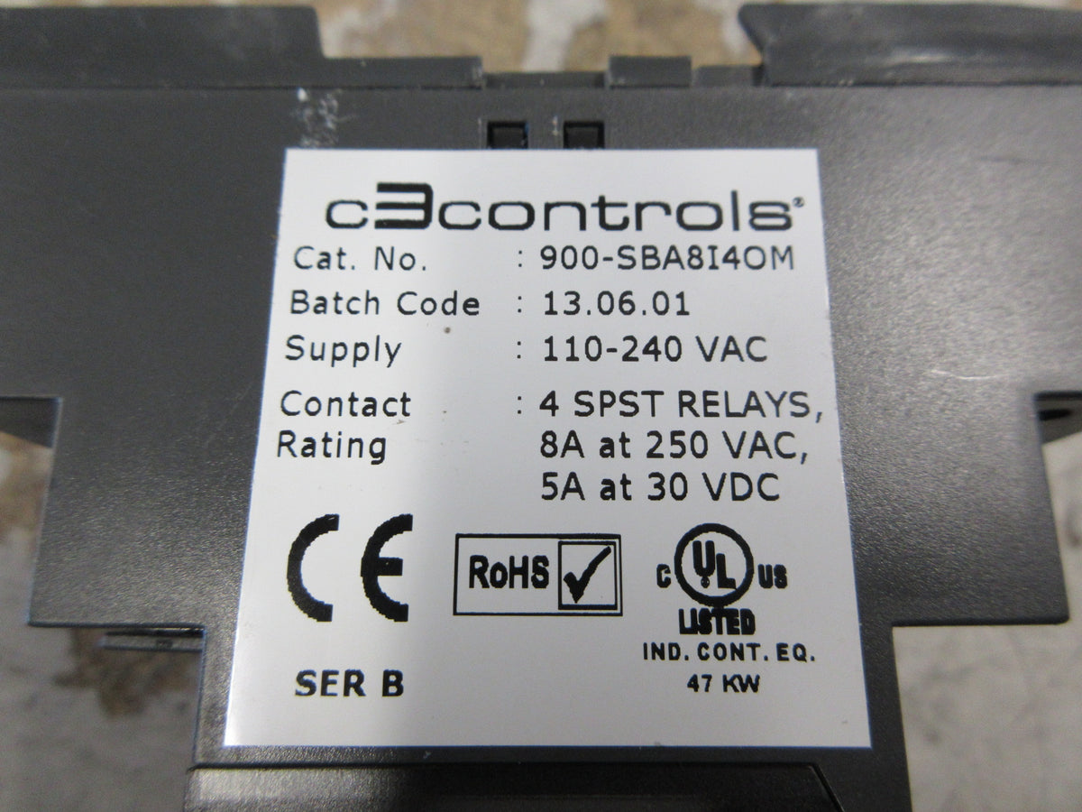 C3 Controls Smart Programmable Relay 900-SBA8I4OM Ser. B 110-240VAC Used