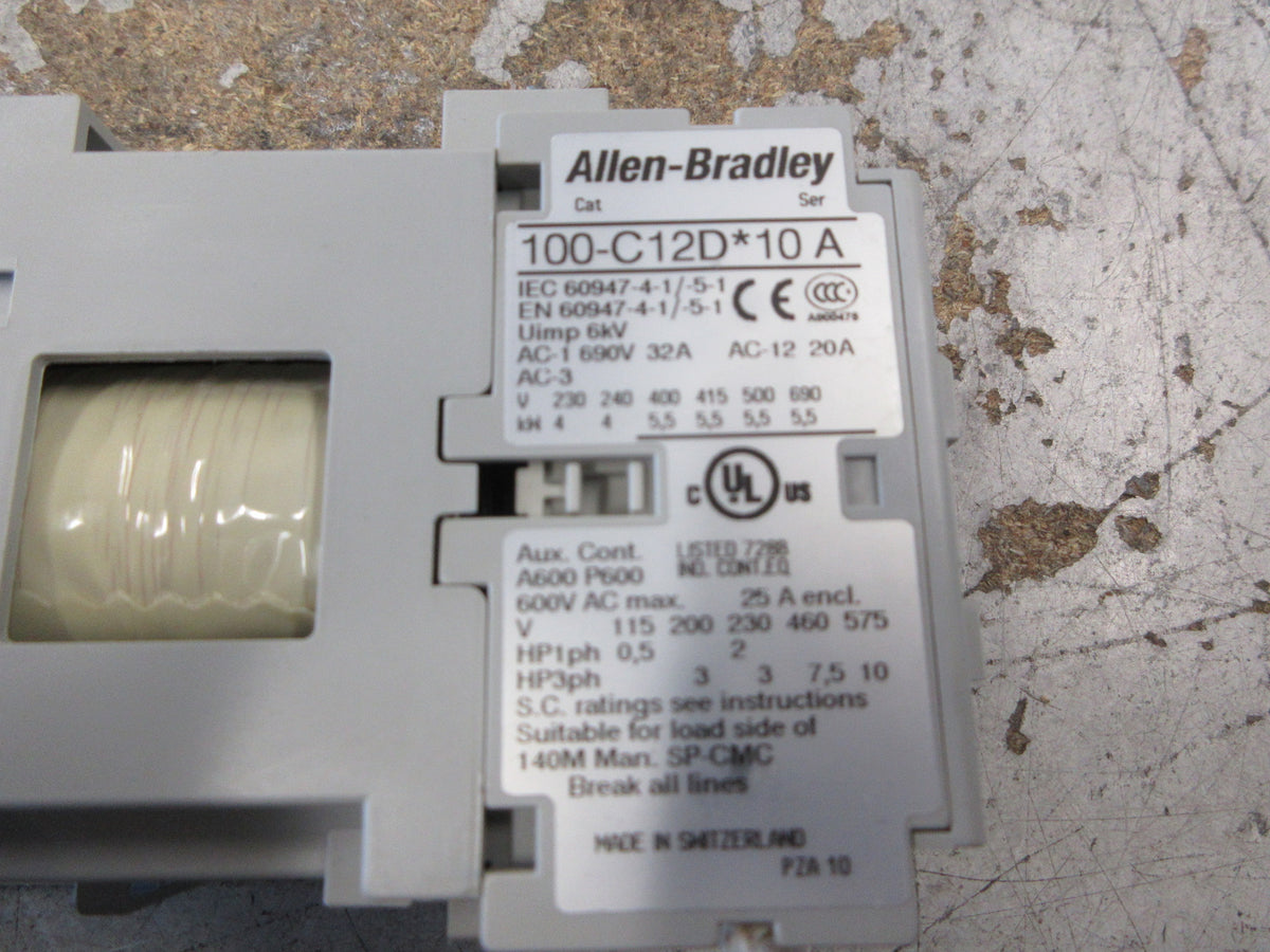 Allen-Bradley Contactor 100-C12D*10 Ser. A 24VDC Coil 25A 600V Used