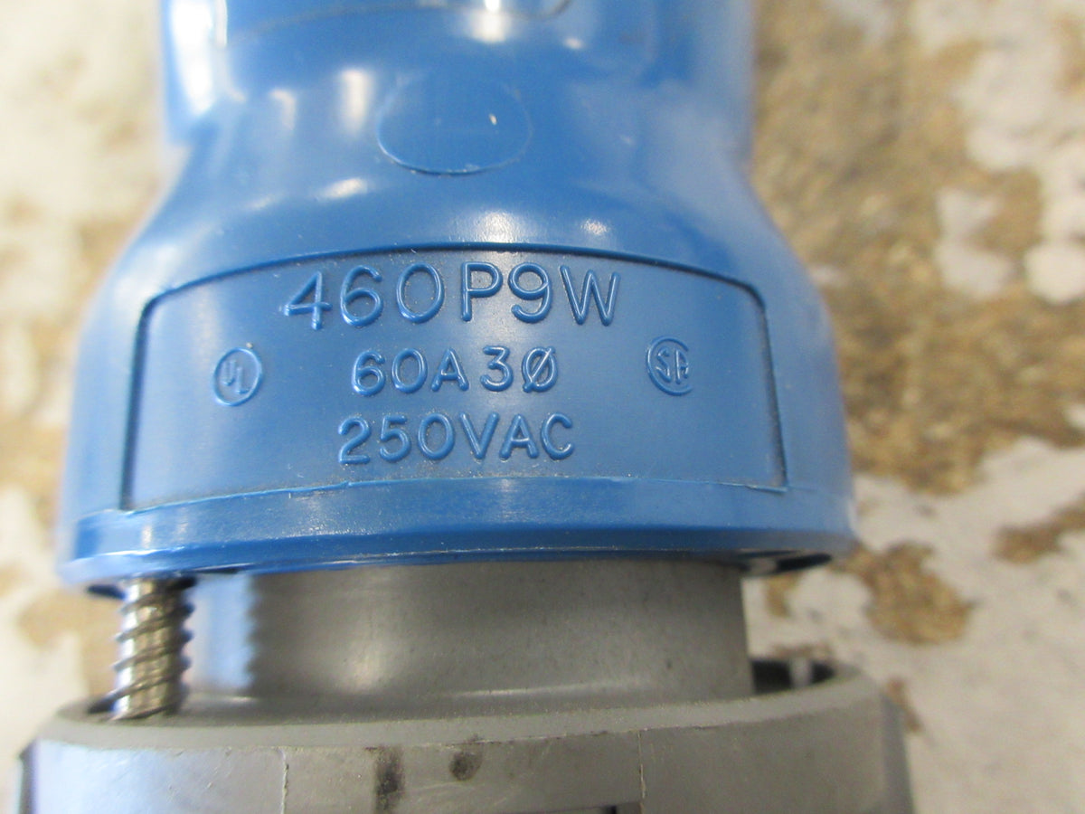 Hubbell Plug 460P9W 60A 250V 3Ph *Wire End* Used