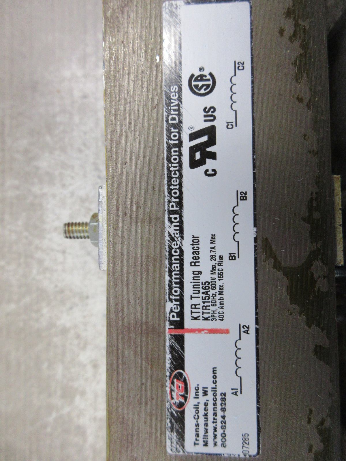TCI KTR Tuning Reactor KTR15A65 28.7A 600V 60Hz 3Ph Used