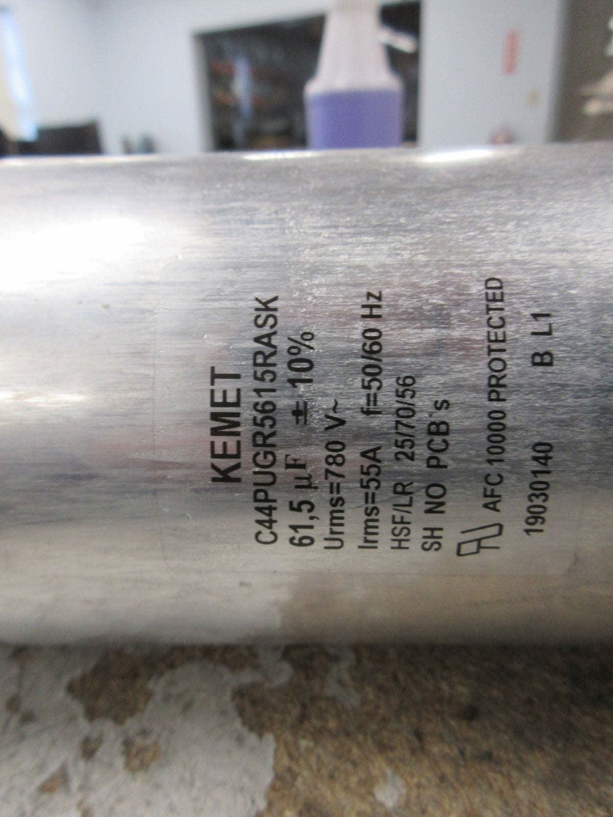 Kemet Capacitor C44PUGR5615RASK 61.5uF 780V Used