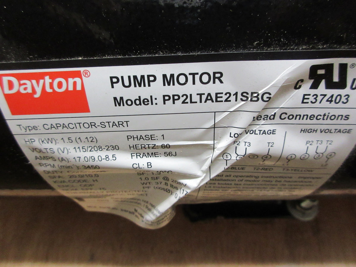 Dayton Centrifugal Pump 2ZWT2A 1.5HP 115/230V Bronze New Surplus